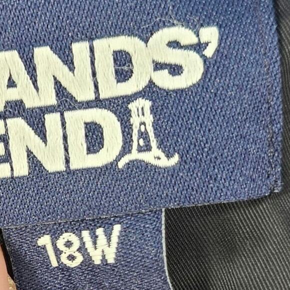 Lands end wool blend navy blazer suit jacket EUC 18W professional business - Picture 3 of 8